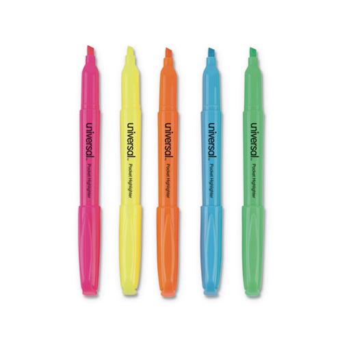 Dozen Universal Pocket Highlighters Assorted Colors Chisel Tip