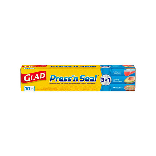 Glad Press'n Seal Food Plastic Wrap, 70 Square Foot Roll, 12/Carton