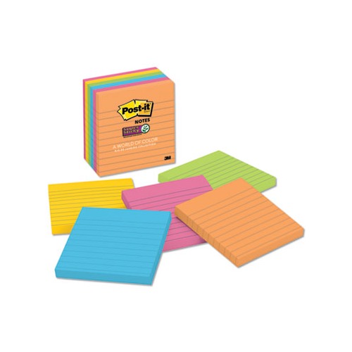 Post-it Pads in Rio de Janeiro Colors, Lined, 4 x 4, 90-Sheet Pads