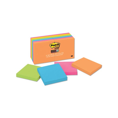 Post-it Pads in Rio de Janeiro Colors, Lined, 4 x 4, 90-Sheet Pads