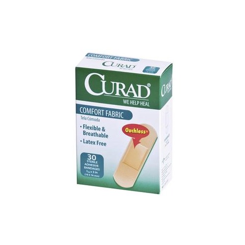Medline Curad Comfort Fabric Bandage, 3/4" x 3", Sterile, Latex Free