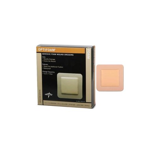 Medline Optifoam Adhesive Foam Dressing 4" x 4" - 60MSC1044 - Shoplet.com