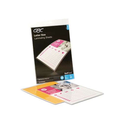 GBC SelfSeal SelfAdhesive Laminating Pouches and SingleSided Sheets
