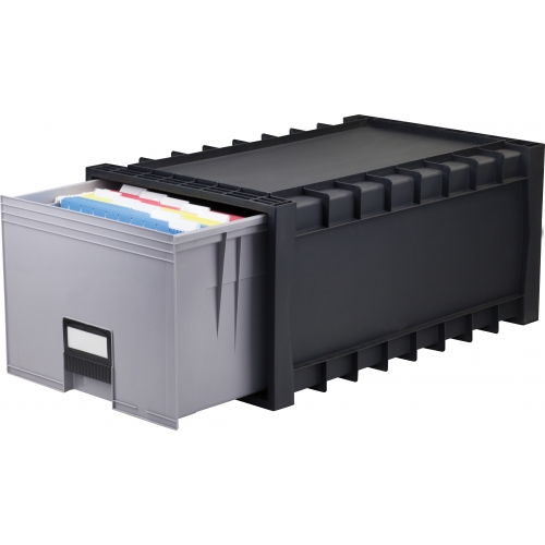 Storex Portable Storage Box, Black