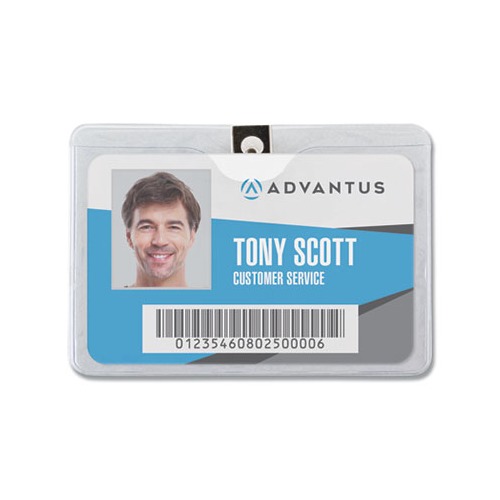 Advantus ID Badge Holder w/Clip - AVT75456 - Shoplet.com