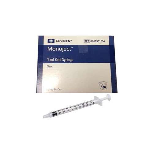 Cardinal Healthpr Monoject Oral Medication Syringe 1 mL, Clear (100 count) 61901014