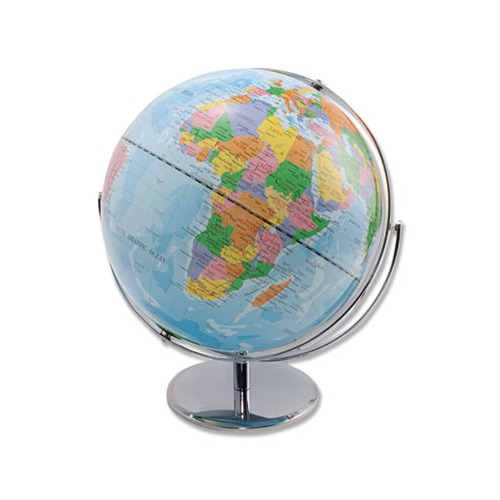 12-Inch Globe with Blue Oceans, Silver-Toned Metal Desktop Base, Full-Meridian 12-Inch Globe with Blue Oceans, Silver-Toned Metal Desktop Base, Full-Meridian