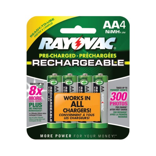 Ray-o-vac Rayovac NiMH Pre-Charged Rechargeable Batteries - LD715-4OP ...