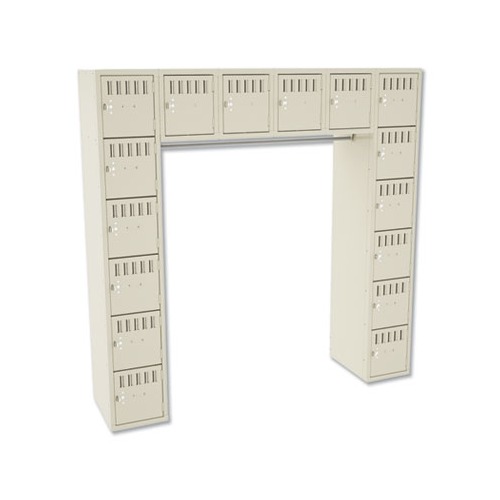 Sixteen Box Compartments and Coat Bar, 72w x 18d x 72h, Sand Sixteen Box Compartments and Coat Bar, 72w x 18d x 72h, Sand