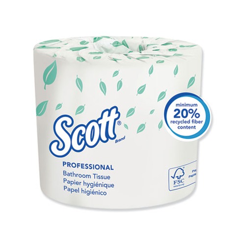 Scott Essential Professional Bulk Toilet Paper for Business (04460),  Individually Wrapped Standard Rolls, 2-PLY, White, 80 Rolls / Case, 550  Sheets /