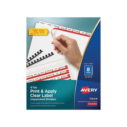 Avery Print and Apply Index Maker Clear Label Unpunched Dividers
