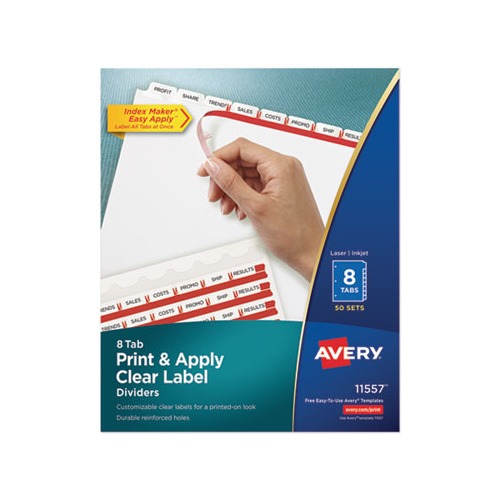 Avery Print and Apply Index Maker Clear Label Dividers - AVE11557