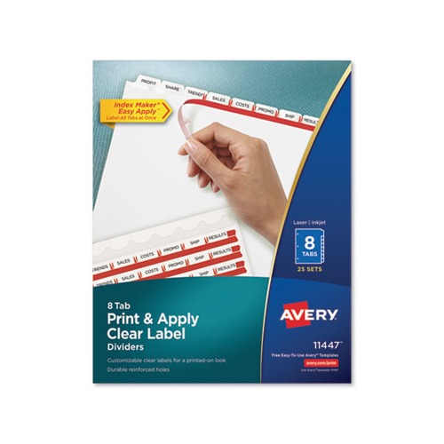 Avery Print and Apply Index Maker Clear Label Dividers - AVE11447 ...