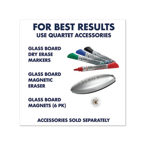 Quartet Infinity Black Glass Magnetic Marker Board - QRTG4836B 