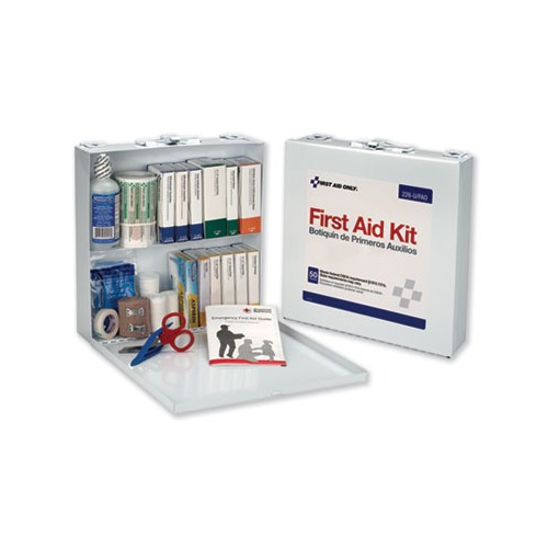 First Aid Station for 50 People, 196 Pieces, OSHA Compliant, Metal Case