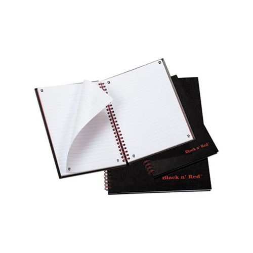 Black n' Red‭ Twinwire Business Notebook, Soft Cover, Ruled, 70 Sheets, 11 3/4 x 8 1/4, Black