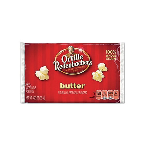 Gourmet Microwave Popcorn, Butter, 3.29 oz Bag, 36/Carton Gourmet Microwave Popcorn, Butter, 3.29 oz Bag, 36/Carton