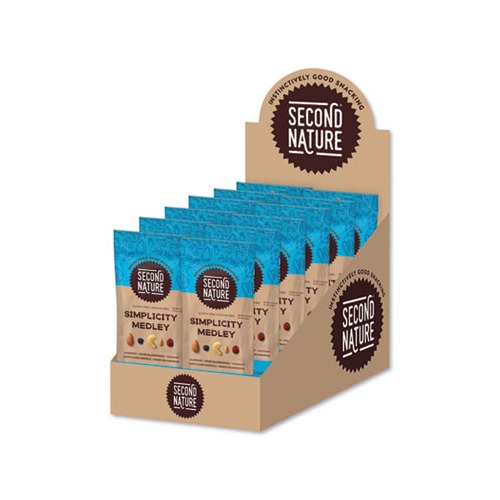 Simplicity Medley Trail Mix, 2.25 oz Bag, 12 Bags/Box Simplicity Medley Trail Mix, 2.25 oz Bag, 12 Bags/Box
