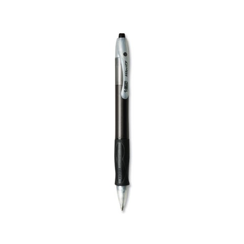  BIC Velocity Retractable Ballpoint Pen, Medium Point (1.0mm),  Black, 12-Count : Ballpoint Stick Pens : Office Products