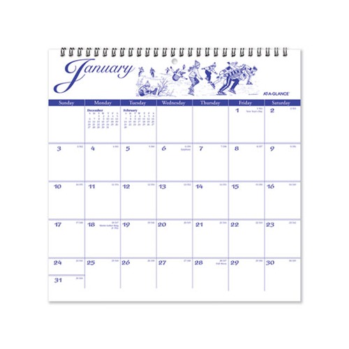 AtaGlance 12Month Illustrators Edition Wall Calendar AAGG100017