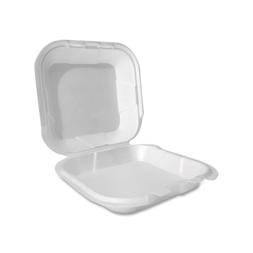 Foam Hinged Lid Container, Secure Two Tab Latch, Poly Bag, 8 x 8.56 x 2.76, White, 100/Sleeve, 2 Sleeves/Bag, 1 Bag/Pack Foam Hinged Lid Container, Secure Two Tab Latch, Poly Bag, 8 x 8.56 x 2.76, White, 100/Sleeve, 2 Sleeves/Bag, 1 Bag/Pack