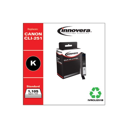 CLI251B Compatible Reman 6513B001 (CLI-251B) Ink, 1105 Page-Yield, Black, Sold as 1 Each CLI251B Compatible Reman 6513B001 (CLI-251B) Ink, 1105 Page-Yield, Black, Sold as 1 Each