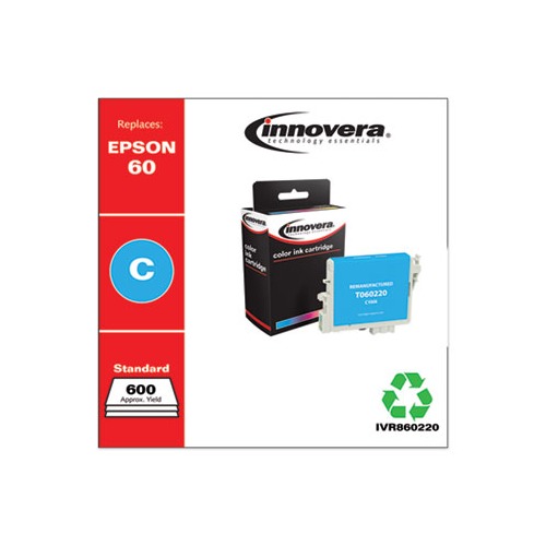 Remanufactured Cyan Ink, Replacement for 60 (T060220), 600 Page-Yield Remanufactured Cyan Ink, Replacement for 60 (T060220), 600 Page-Yield