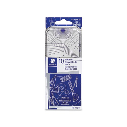 Xcellence Mathematical Instrument Set, Plastic, Clear/Blue