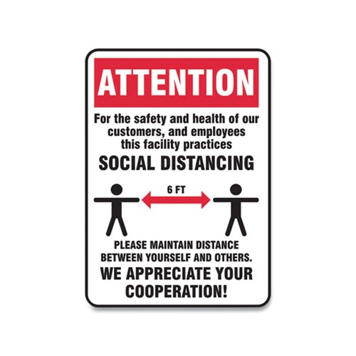 Accuform Social Distance Signs - GN1MGNG905VPESP - Shoplet.com