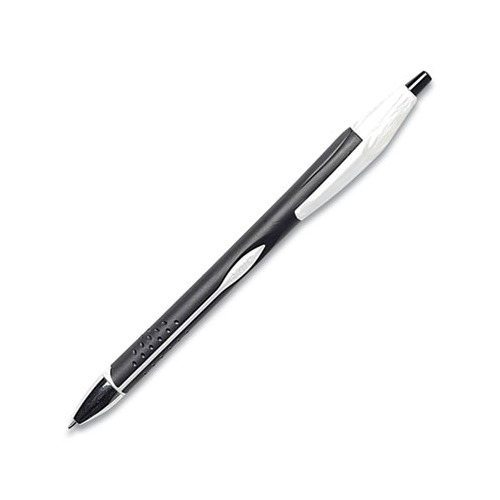 BIC Atlantis Exact Retractable Ballpoint Pens, Fine Point, 0.7 mm, Black, 12 pack