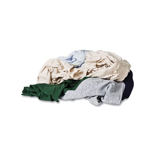 Reclaimed Color T-Shirt Rags, Assorted, 125/Box Reclaimed Color T-Shirt Rags, Assorted, 125/Box