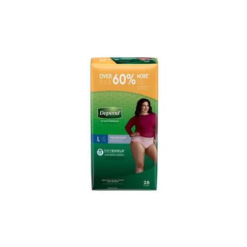 Depend FIT-FLEX Incontinence Underwear for Women, Maximum Absorbency, S/M,  60 count 