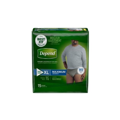 KIMBERLY CLARK Depend Men's Fit-Flex Max, Extra Large. - 6947930 ...