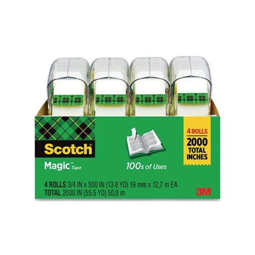 Scotch 3/4W Magic Greener Tape Rolls - 25 yd Length x 0.75 Width - 1  Core - For Sealing, Packing - 10 / Pack - Matte - Clear