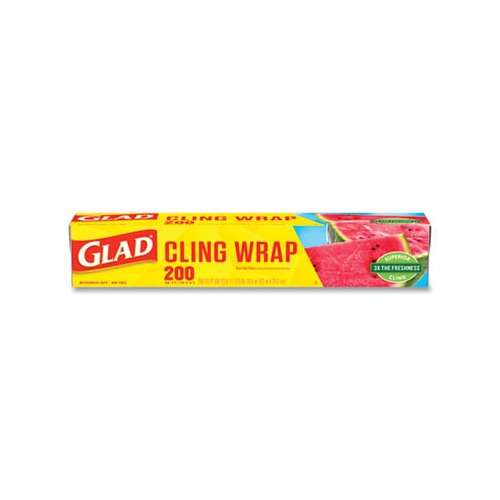 Glad ClingWrap Plastic Wrap, 200 Square Foot Roll, Clear