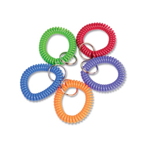 Wrist Key Coil Key Organizers, Blue/Green/Orange/Purple/Red, 10/Pack Wrist Key Coil Key Organizers, Blue/Green/Orange/Purple/Red, 10/Pack