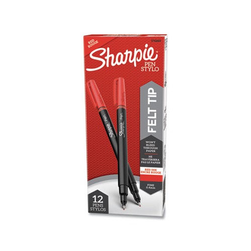  SAN1742665  Sharpie Felt Tip Pens - 0.8mm - Red Ink