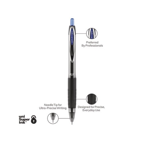 Uni-Ball 207 Retractable Gel Pens, Medium Point, Black, 4 + 2 Bonus Pack