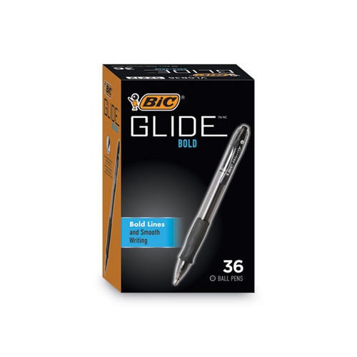 BIC Glide Bold Retractable Ballpoint Pens, Bold Point (1.6mm), Assorted Ink  Colors, 8 Count Pack