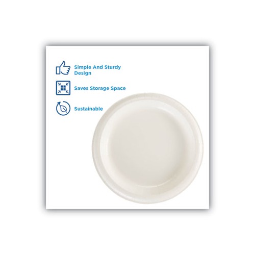 Georgia Pacific Dixie Basic Paper Dinnerware, Plates, White, 8.5  Diameter, 125/Pack, DXEDBP09W