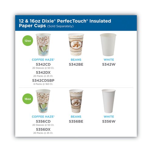 Dixie PerfecTouch Paper Hot Cups and Lids Combo - DXE5342COMBO6CT -  Shoplet.com