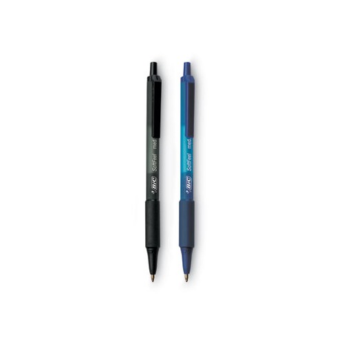 BIC Soft Feel Stick Ballpoint Pen, Medium 1mm, Black Ink/Barrel
