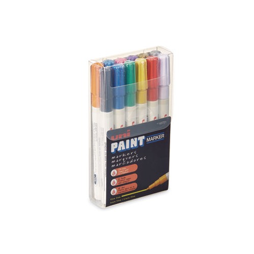 Sanford - Uni-Paint Markers, Fine Point, Assorted - 12/Set