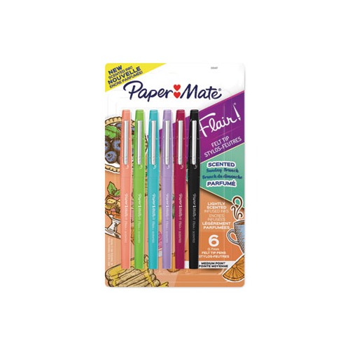 Paper Mate Flair Scented Hazelnut Latte, Black Ink Felt Tip Pen Medium