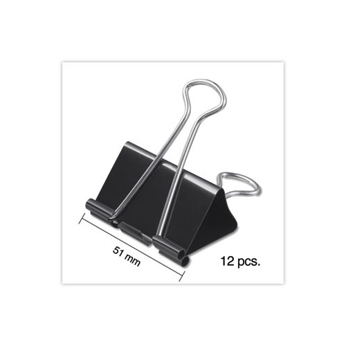 Universal Binder Clips, Large, Black, 12/Pack (UNV11112)