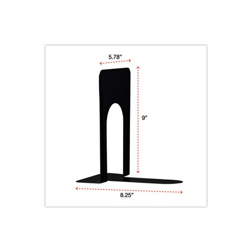 Economy Bookends, Standard, 5.88 x 8.25 x 9, Heavy Gauge Steel, Black, 1 Pair Economy Bookends, Standard, 5.88 x 8.25 x 9, Heavy Gauge Steel, Black, 1 Pair