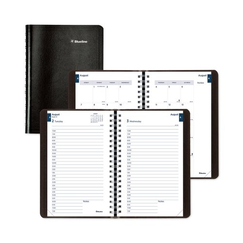 Blueline Academic Daily/Monthly Planner - REDCA201BLK - Shoplet.com
