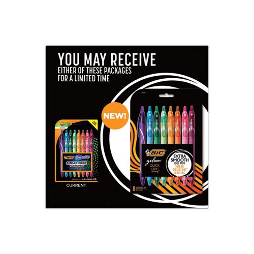 Bic Gel-ocity Quick Dry Gel Ink Pens Medium Tip (0.7 mm) Assorted Colours  Pack of 13