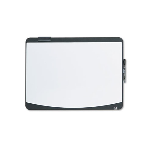 Tack and Write Board, 25.5 x 17.5, Black/White Surface, Black Plastic Frame Tack and Write Board, 25.5 x 17.5, Black/White Surface, Black Plastic Frame
