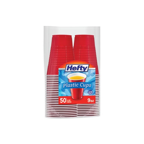 Hefty Party On Red Plastic Cups, 18 Ounce, 50 Cups